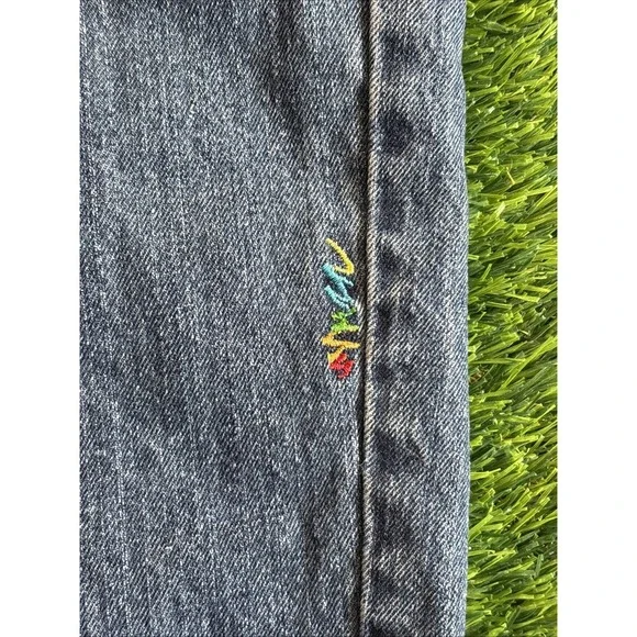 VTG Coogi Jeans Mens 36x33 Blue Y2K Hip Hop Baggy Embroidered Colorful Tag 34x32